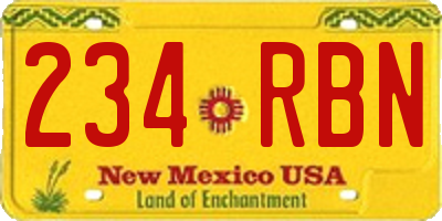 NM license plate 234RBN