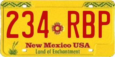 NM license plate 234RBP