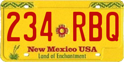 NM license plate 234RBQ