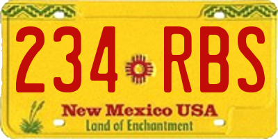 NM license plate 234RBS