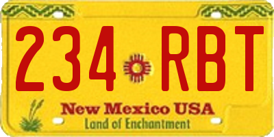 NM license plate 234RBT