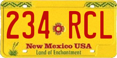 NM license plate 234RCL