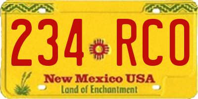 NM license plate 234RCO
