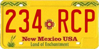 NM license plate 234RCP