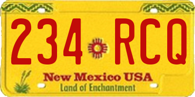NM license plate 234RCQ