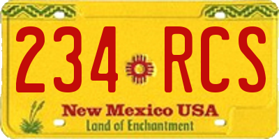 NM license plate 234RCS