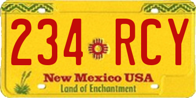 NM license plate 234RCY