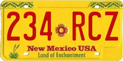 NM license plate 234RCZ