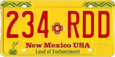 NM license plate 234RDD