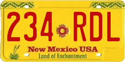 NM license plate 234RDL