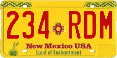 NM license plate 234RDM
