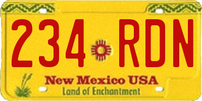 NM license plate 234RDN