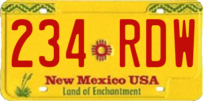 NM license plate 234RDW