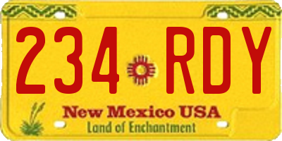 NM license plate 234RDY