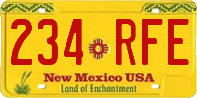 NM license plate 234RFE