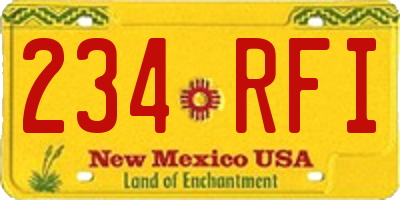 NM license plate 234RFI