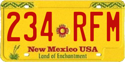 NM license plate 234RFM