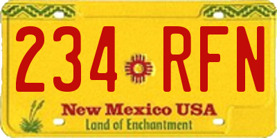 NM license plate 234RFN