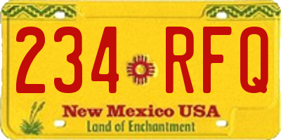 NM license plate 234RFQ