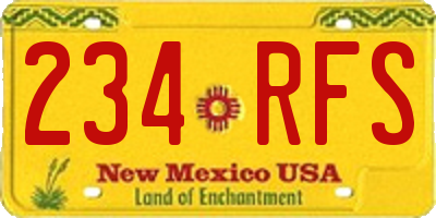NM license plate 234RFS