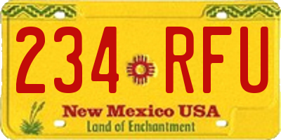 NM license plate 234RFU