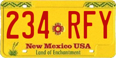 NM license plate 234RFY
