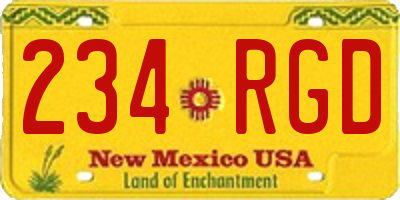 NM license plate 234RGD
