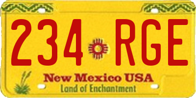 NM license plate 234RGE
