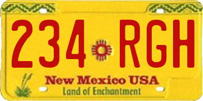 NM license plate 234RGH