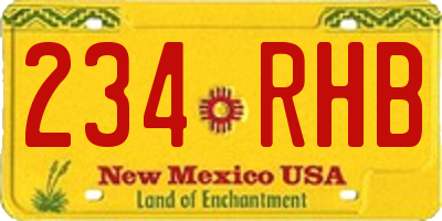 NM license plate 234RHB