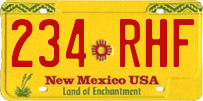 NM license plate 234RHF