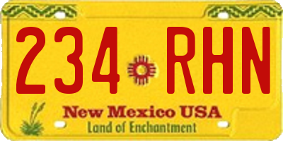 NM license plate 234RHN