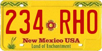 NM license plate 234RHO