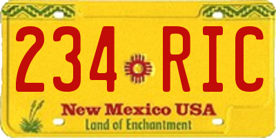NM license plate 234RIC