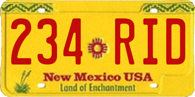 NM license plate 234RID