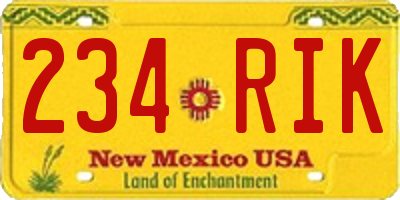 NM license plate 234RIK
