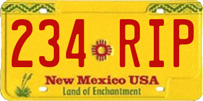 NM license plate 234RIP
