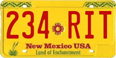 NM license plate 234RIT