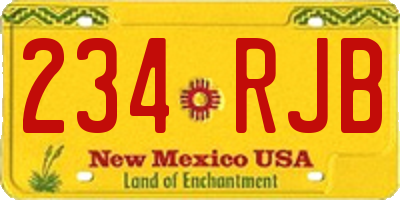 NM license plate 234RJB