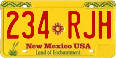 NM license plate 234RJH