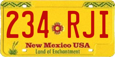 NM license plate 234RJI