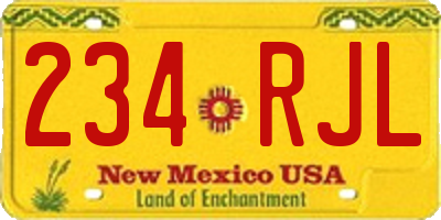 NM license plate 234RJL