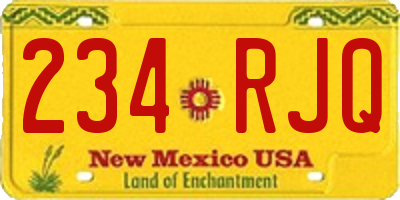 NM license plate 234RJQ