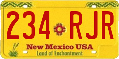 NM license plate 234RJR