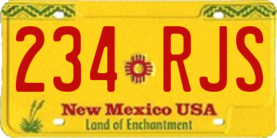 NM license plate 234RJS