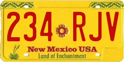 NM license plate 234RJV