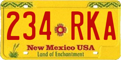 NM license plate 234RKA