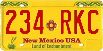 NM license plate 234RKC