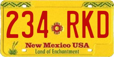 NM license plate 234RKD