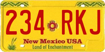 NM license plate 234RKJ